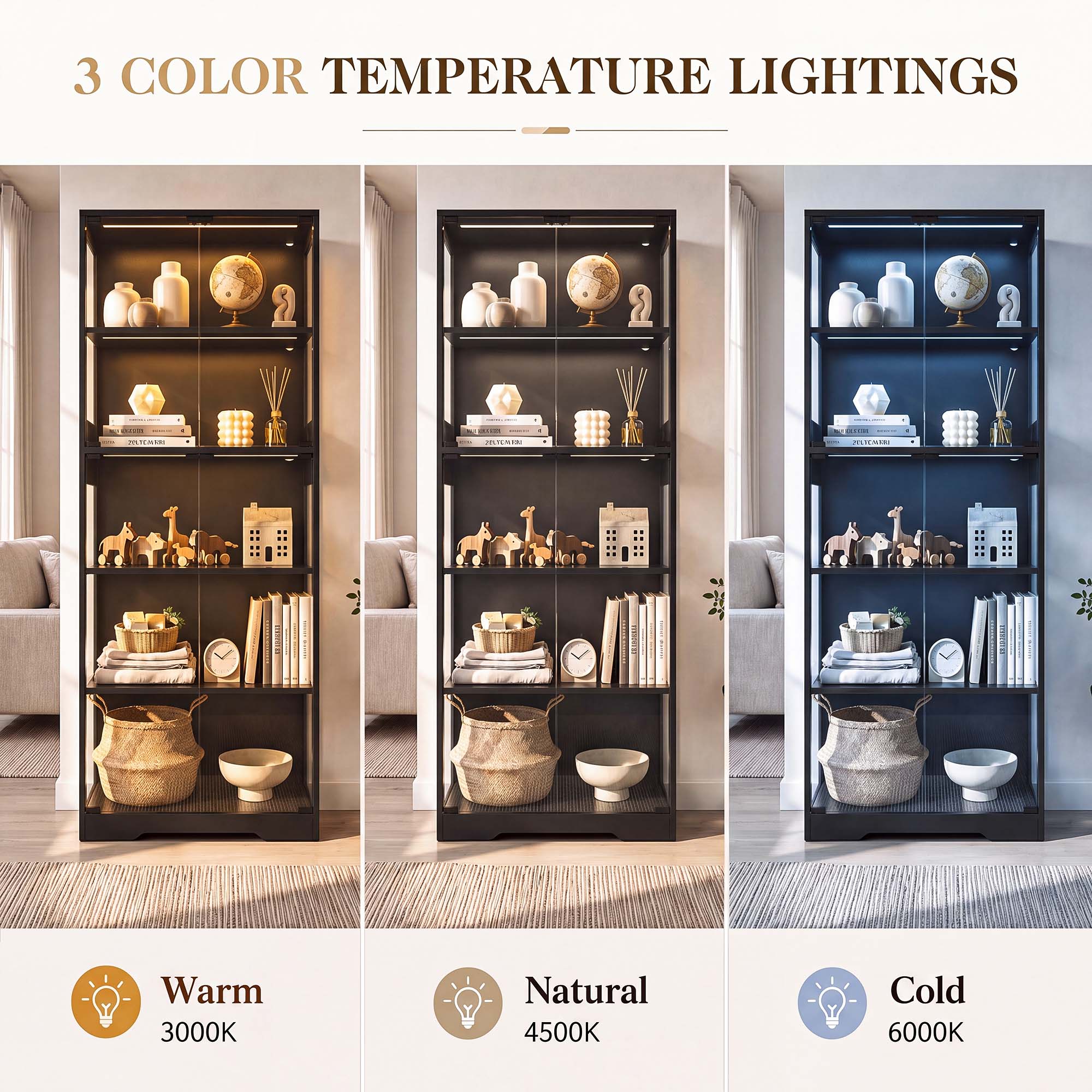 TCGBKAF 5‑Tier Display Cabinet - Collectible & Vintage Dolls For Halloween ulasan dan harga