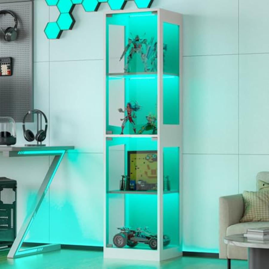 Glass display cabinet with RGB - Collectible & Vintage Dolls For Halloween ulasan dan harga