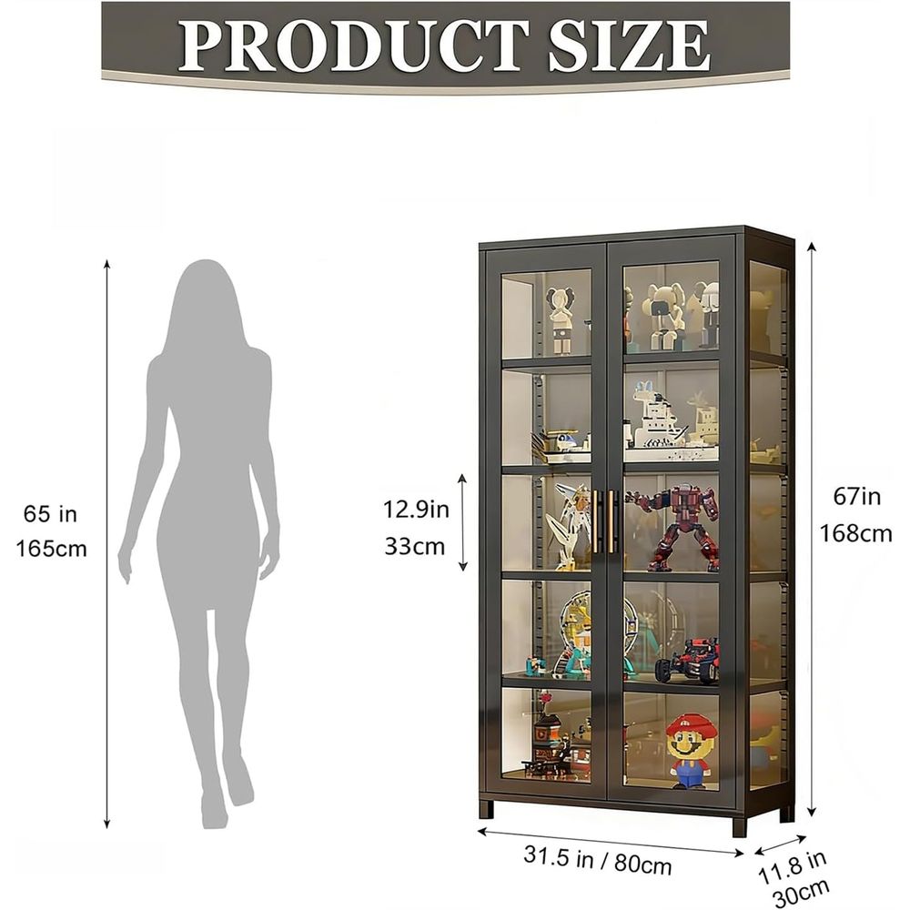 Display Cabinet with Glass Do, - Collectible & Vintage Dolls For Halloween ulasan dan harga