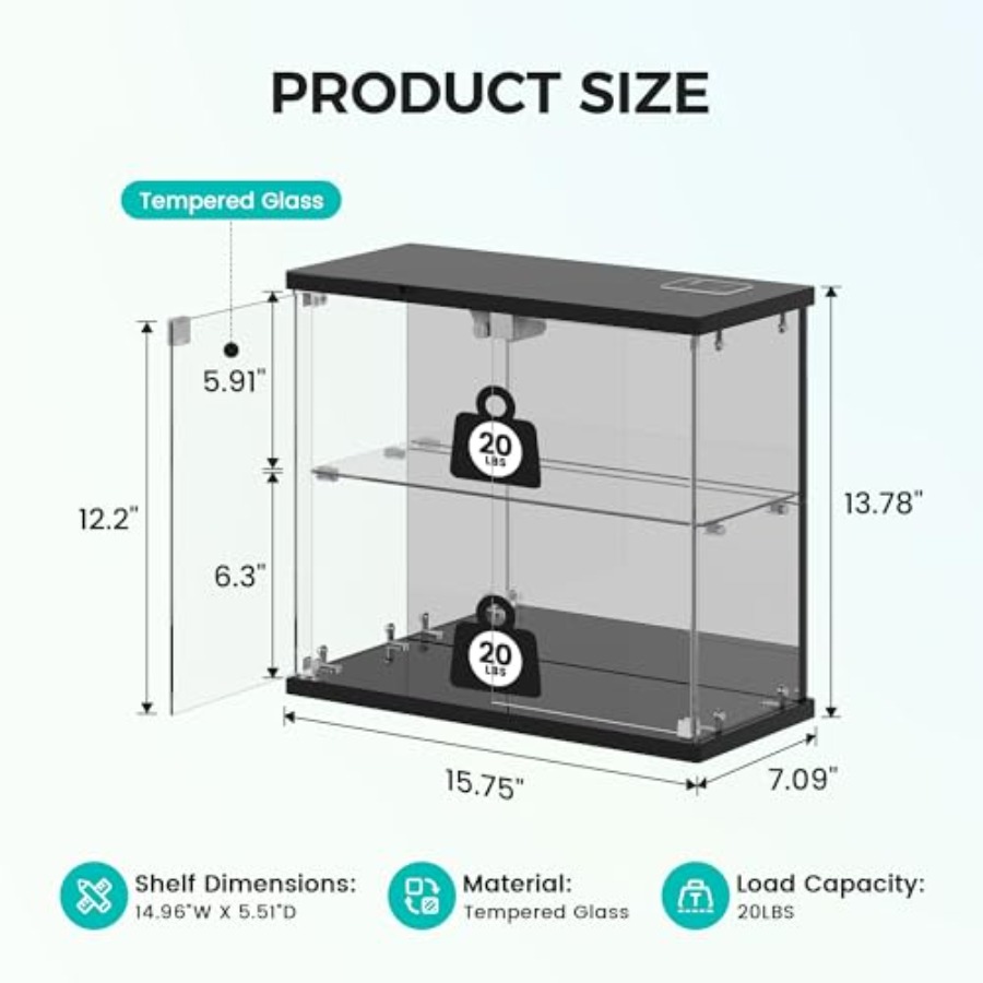 2pc Glass Display Case with LE - Collectible & Vintage Dolls For Halloween ulasan dan harga